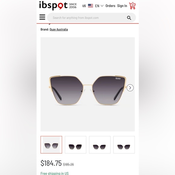 Quay 🔥🕶️ SRSLY Oversized Cat Eye Sunglasses Gold Smoke Polarized - Picture 4 of 7